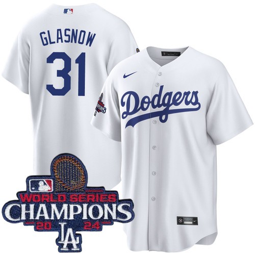 Men's Tyler Glasnow Los Angeles Dodgers Nike Home White World Series Champions Jersey