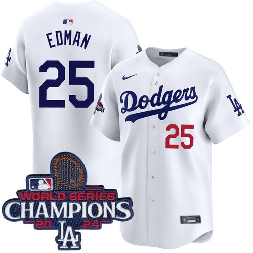 Men's Tommy Edman Los Angeles Dodgers Nike Home White Limited World Series Champions Jersey