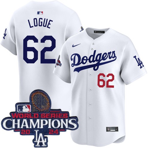 Men's Zach Logue Los Angeles Dodgers Nike Home White Limited World Series Champions Jersey