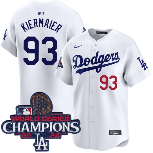 Men's Kevin Kiermaier Los Angeles Dodgers Nike Home White Limited World Series Champions Jersey