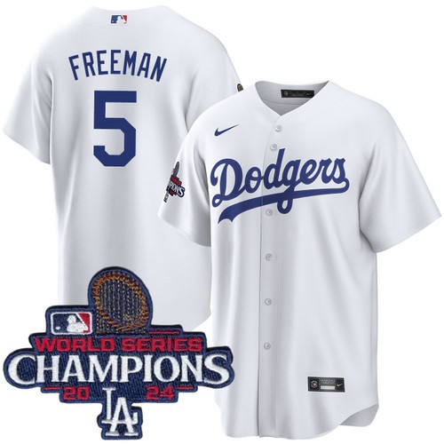 Men's Freddie Freeman Los Angeles Dodgers Nike Home White World Series Champions Jersey