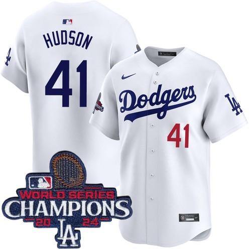 Men's Daniel Hudson Los Angeles Dodgers Nike Home White Limited World Series Champions Jersey