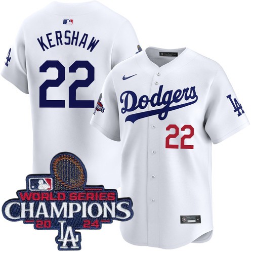 Men's Clayton Kershaw Los Angeles Dodgers Nike Home White Limited World Series Champions Jersey