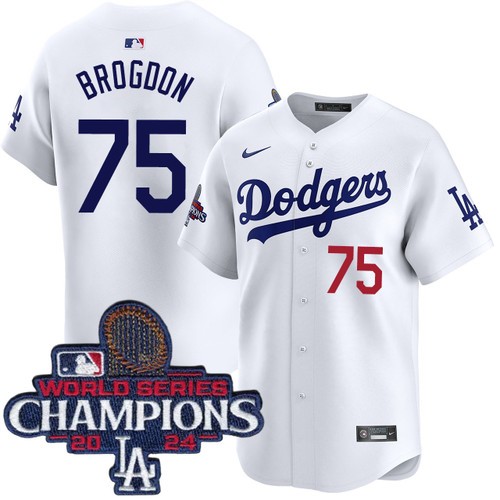 Men's Connor Brogdon Los Angeles Dodgers Nike Home White Limited World Series Champions Jersey