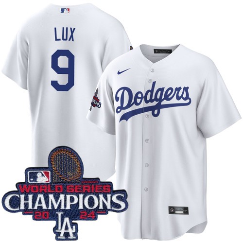 Men's Gavin Lux Los Angeles Dodgers Nike Home White World Series Champions Jersey