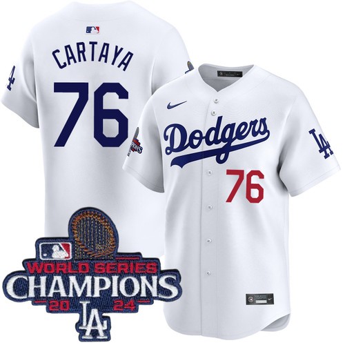 Men's Diego Cartaya Los Angeles Dodgers Nike Home White Limited World Series Champions Jersey