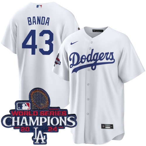 Men's Anthony Banda Los Angeles Dodgers Nike Home White World Series Champions Jersey