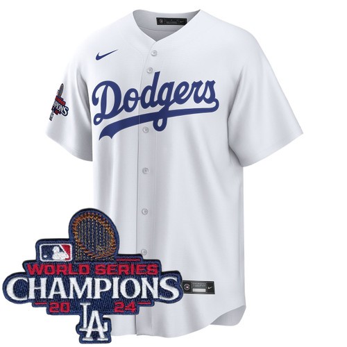 Men's Los Angeles Dodgers Blank Nike Home White World Series Champions Jersey