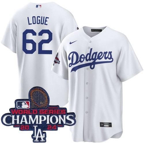 Men's Zach Logue Los Angeles Dodgers Nike Home White World Series Champions Jersey