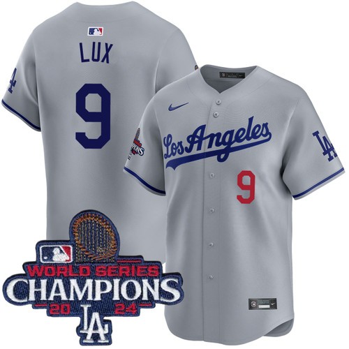 Men's Gavin Lux Los Angeles Dodgers Nike Road Grey Limited World Series Champions Jersey