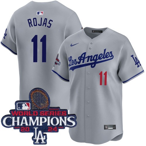 Men's Miguel Rojas Los Angeles Dodgers Nike Road Grey Limited World Series Champions Jersey