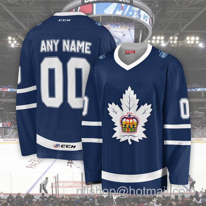 Toronto Marlies Custom Blue CCM Hockey Stitched Jersey
