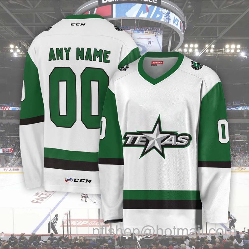Texas Stars Custom White CCM Hockey Stitched Jersey