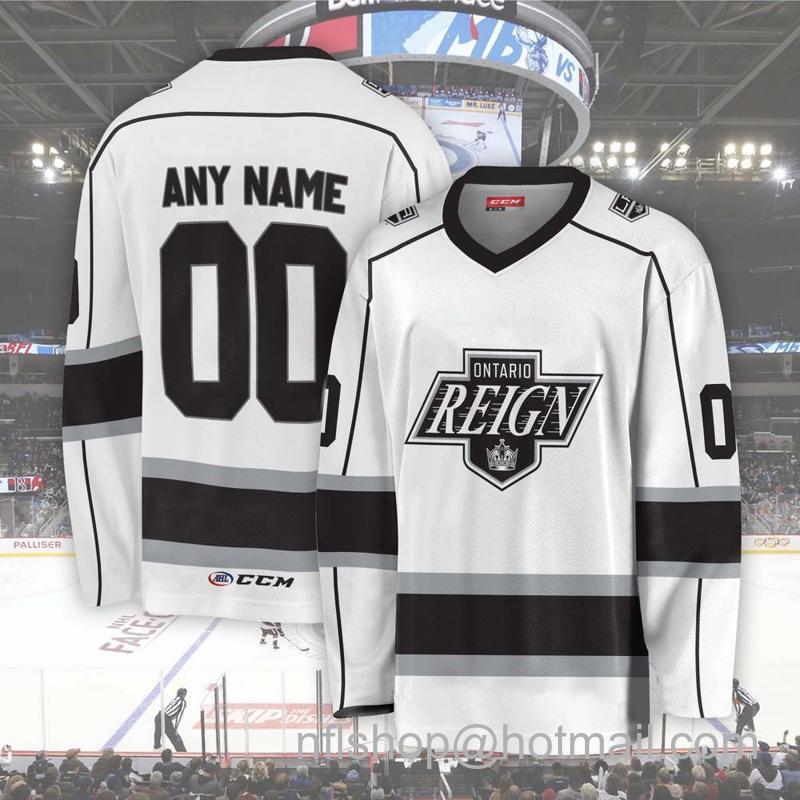 Ontario Reign Custom White CCM Hockey Stitched Jersey