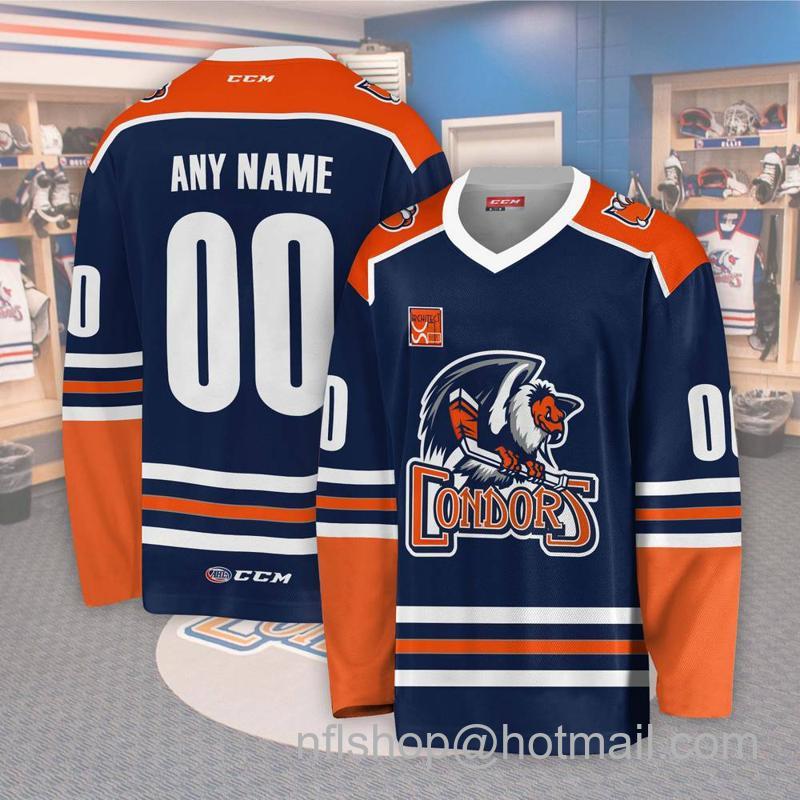 Bakersfield Condors Custom Navy CCM Hockey Stitched Jersey