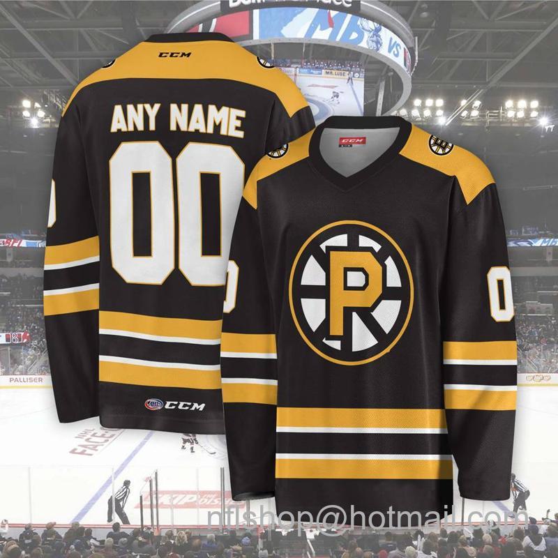 Providence Bruins Custom Black CCM Hockey Stitched Jersey