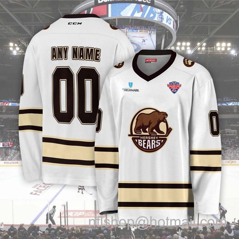 Hershey Bears Custom White CCM Hockey Stitched Jersey