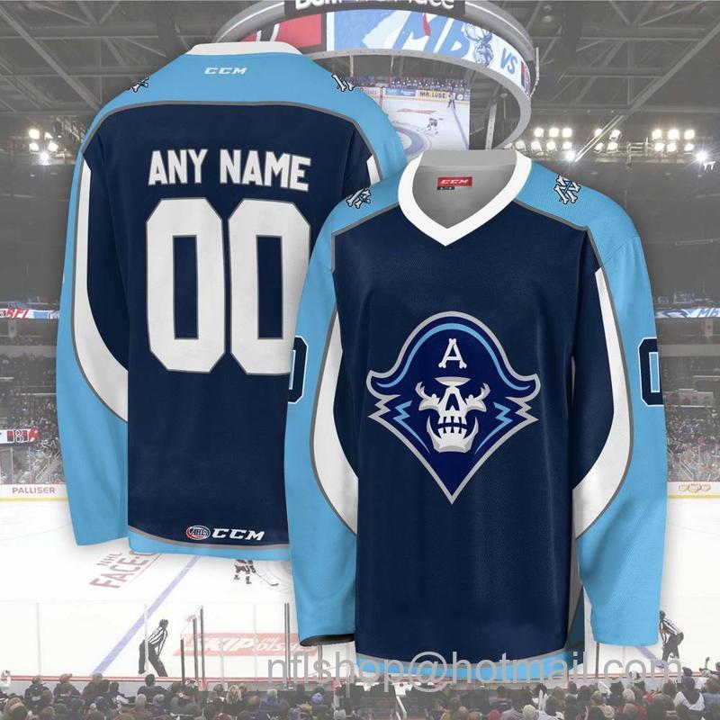 Milwaukee Admirals Custom Blue CCM Hockey Stitched Jersey
