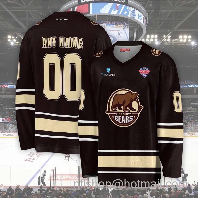 Hershey Bears Custom Brown CCM Hockey Stitched Jersey