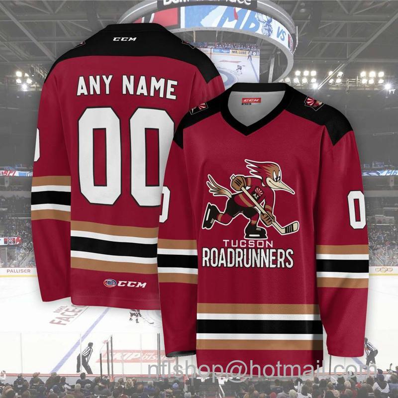 Tucson Roadrunners Custom Red CCM Hockey Stitched Jersey