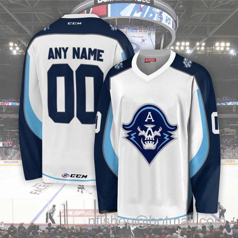 Milwaukee Admirals Custom White CCM Hockey Stitched Jersey