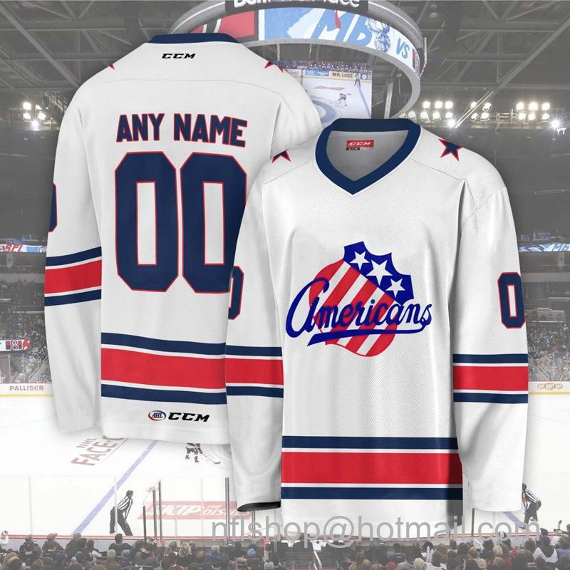 Rochester Americans Custom White CCM Hockey Stitched Jersey