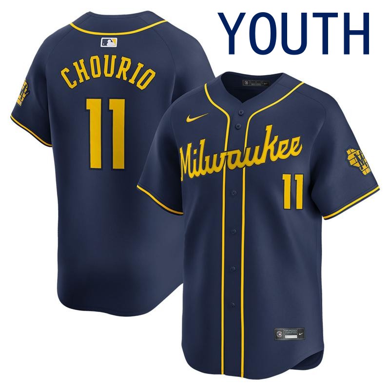 Youth Milwaukee Brewers #11 Jackson Chourio Navy City Connect Nike Limited Stitched Baseball MLB Jersey