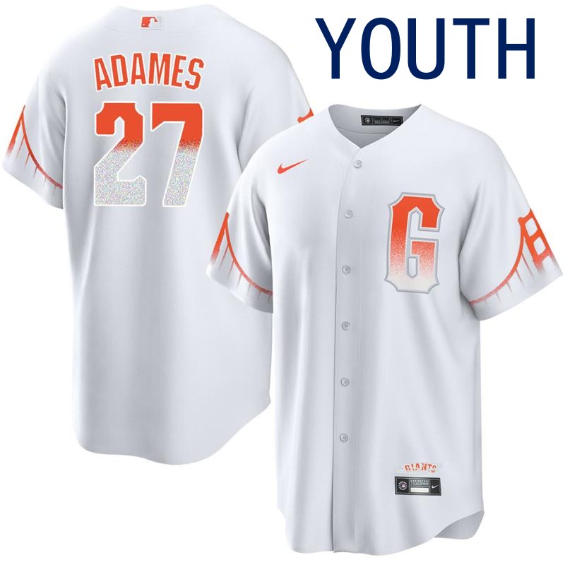 Youth San Francisco Giants #27 Willy Adames White City Connect Nike Stitched Baseball MLB Jersey