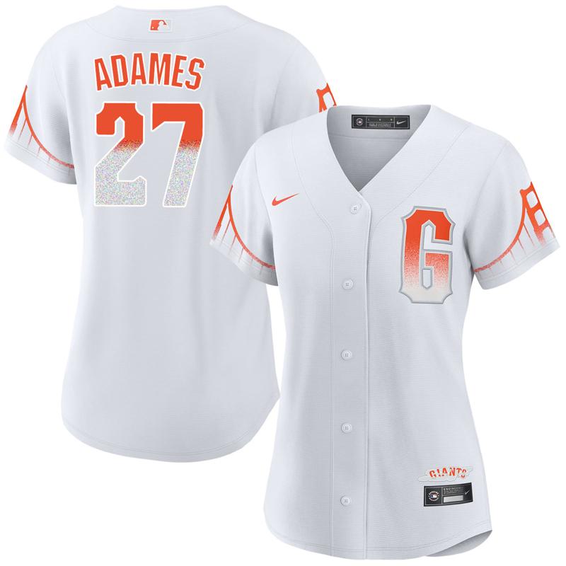 Women's San Francisco Giants #27 Willy Adames White City Connect Nike Stitched Baseball MLB Jersey