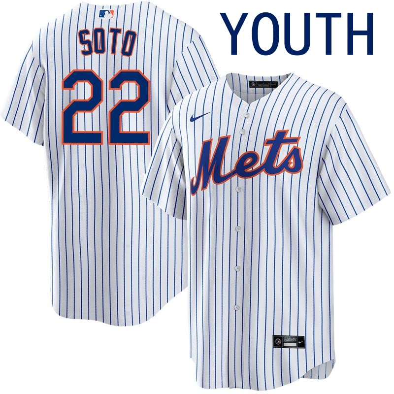 Youth New York Mets #22 Juan Soto Home White Nike Stitched Baseball MLB Jersey