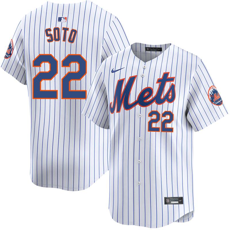 Men's New York Mets #22 Juan Soto Home White Nike Limited Stitched Baseball MLB Jersey