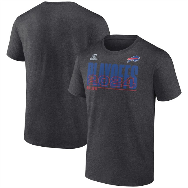 Men's Buffalo Bills Charcoal 2024 Playoffs T-Shirt