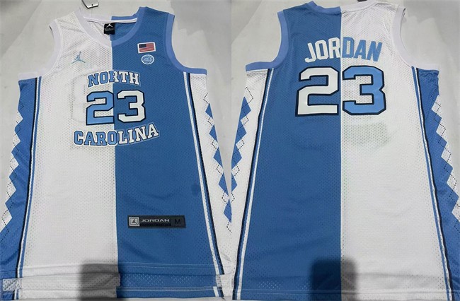 Men's North Carolina Tar Heels #23 Michael Jordan White_Blue Stitched Jersey