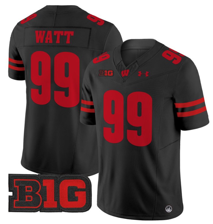 Men's JJ Watt Jersey #99 Wisconsin Badgers Vapor Football Stitched Black