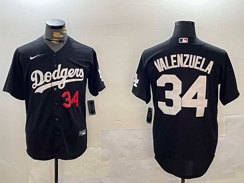 Men's Los Angeles Dodgers #34 Toro Valenzuela Black Limited Stitched Baseball Jerseys