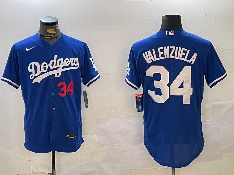 Men's Los Angeles Dodgers #34 Toro Valenzuela Royal Alternate Flex Base Stitched Baseball Jersey