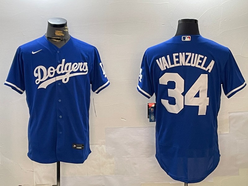 Men's Los Angeles Dodgers #34 Toro Valenzuela Royal Alternate Flex Base Stitched Baseball Jerseys