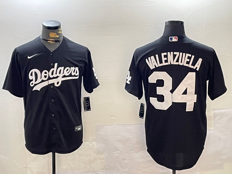 Men's Los Angeles Dodgers #34 Toro Valenzuela Black Limited Stitched Baseball Jersey