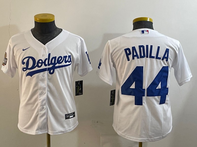 Youth Los Angeles Dodgers #44 Vicente Padilla White Stitched Baseball Jersey