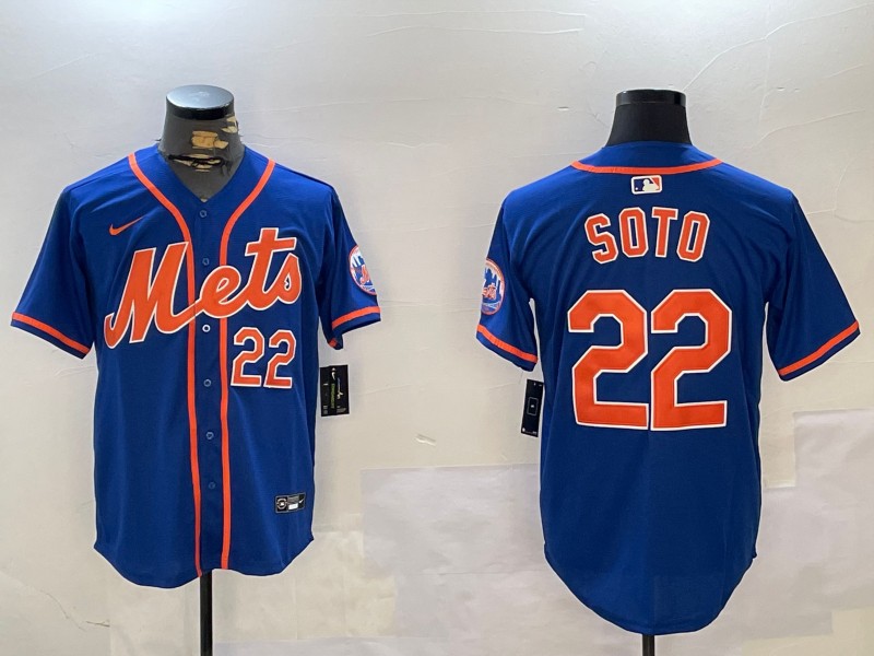 Men's New York Mets #22 Juan Soto Alternate Royal Nike Limited Stitched Baseball MLB Jerseys