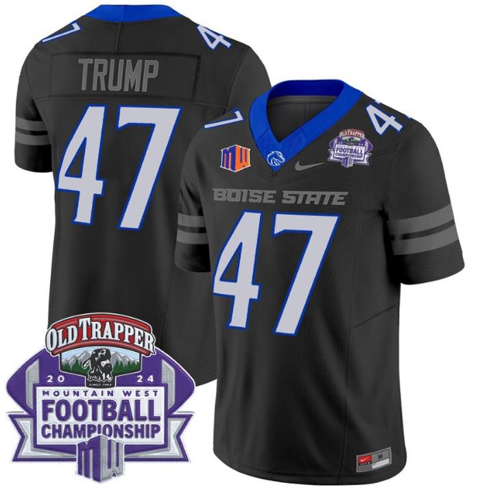 Men's Nike Donald Trump Jersey #47 Boise State Broncos 2024 Championship Vapor Black