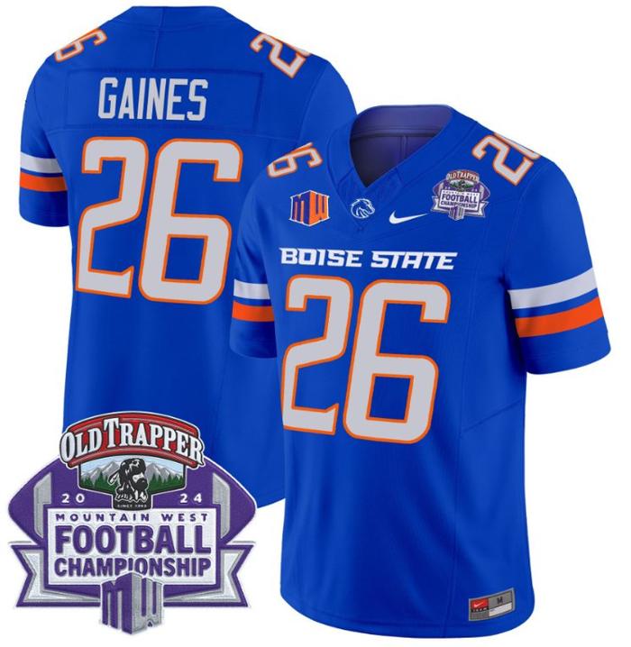 Men's Nike Sire Gaines Jersey #26 Boise State Broncos 2024 Championship Vapor Royal