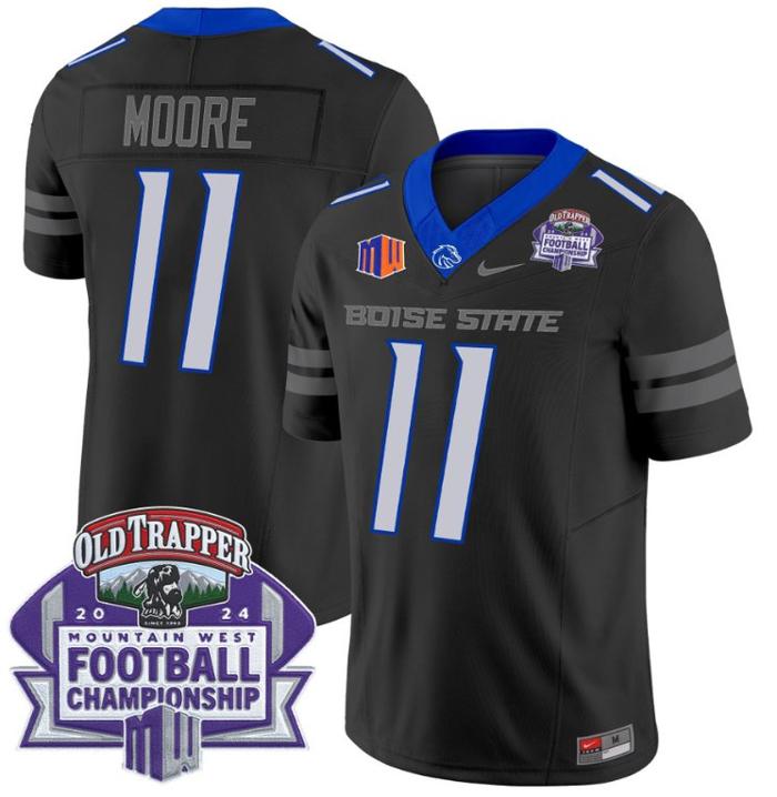 Men's Nike Kellen Moore Jersey #11 Boise State Broncos 2024 Championship Vapor Black