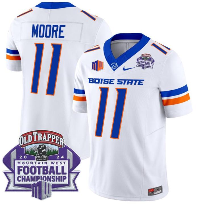 Men's Nike Kellen Moore Jersey #11 Boise State Broncos 2024 Championship Vapor White