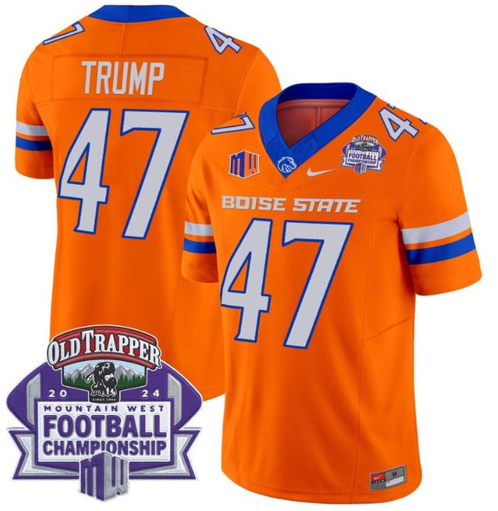 Men's Nike Donald Trump Jersey #47 Boise State Broncos 2024 Championship Vapor Orange