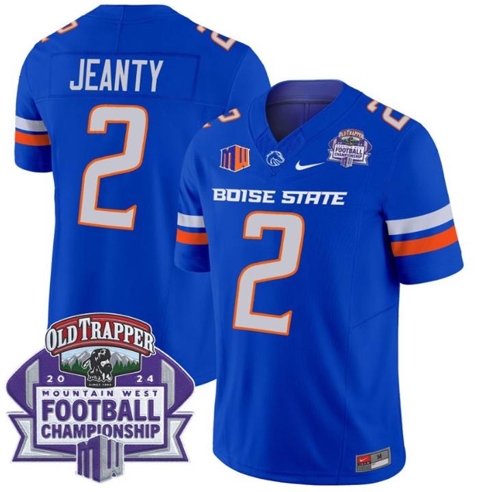 Men's Nike Ashton Jeanty Jersey #2 Boise State Broncos 2024 Championship Vapor Royal
