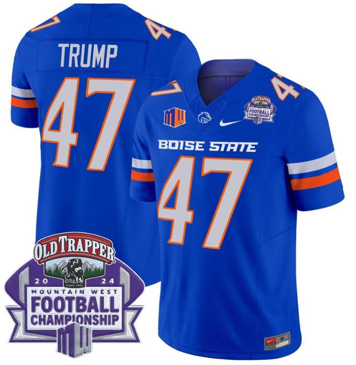 Men's Nike Donald Trump Jersey #47 Boise State Broncos 2024 Championship Vapor Royal