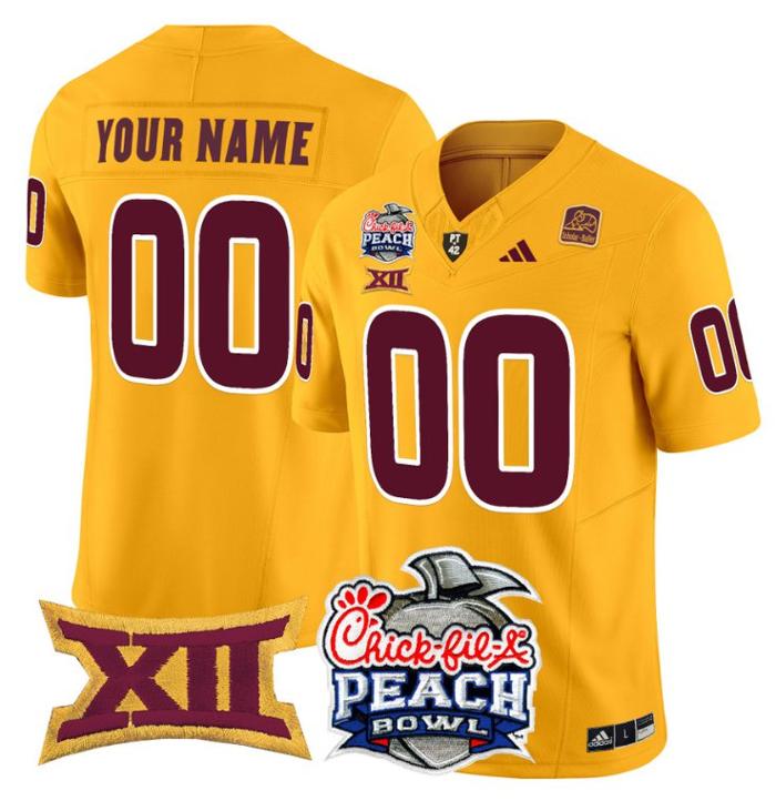 Custom Adidas Men's Youth Arizona State Sun Devils Jersey 2025 Peach Bowl Patch Gold