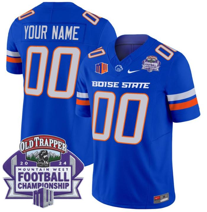 Custom Nike Men's Youth Boise State Broncos Jersey 2024 Championship Patch Royal
