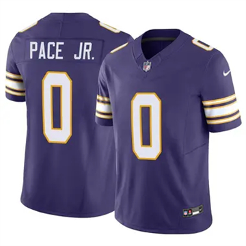 Men's Minnesota Vikings #0 Ivan Pace Jr Classic Purple Vapor FUSE Limited Stitched Jersey